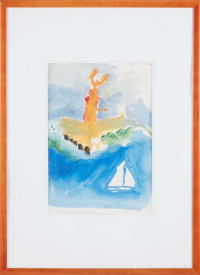 MÄRTA REUTERSWÄRD (FÖDD 1943). "Sommar i Stockholm", akvarell, signerad. — Paintings — Stockholms Auktionsverk Sickla