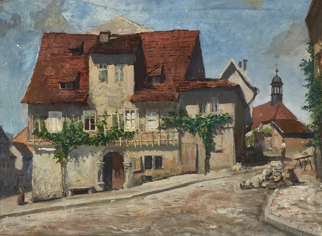 FANNY BRATE (1864–1939), Motiv från Jena (Tyskland), otydligt signerad och daterad 1896, olja på duk.