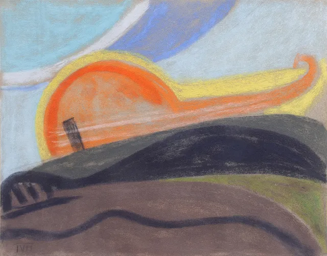 TORA VEGA HOLMSTRÖM. PASTELL PÅ PAPPER, KOMPOSITION, MONOGRAMSIGNERAD, O. 1952.