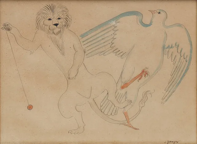 JOSEP GRANYER. Lion and dove.