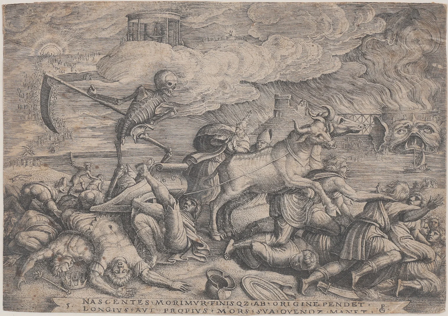 GEORG PENCZ C. 1500-1550. KOPPARSTICK, "DÖDENS TRIUMF", MONOGRAMSIGNERAD I PLÅTEN, O. 1539. — Engravings & Prints — Crafoord Auktioner Lund