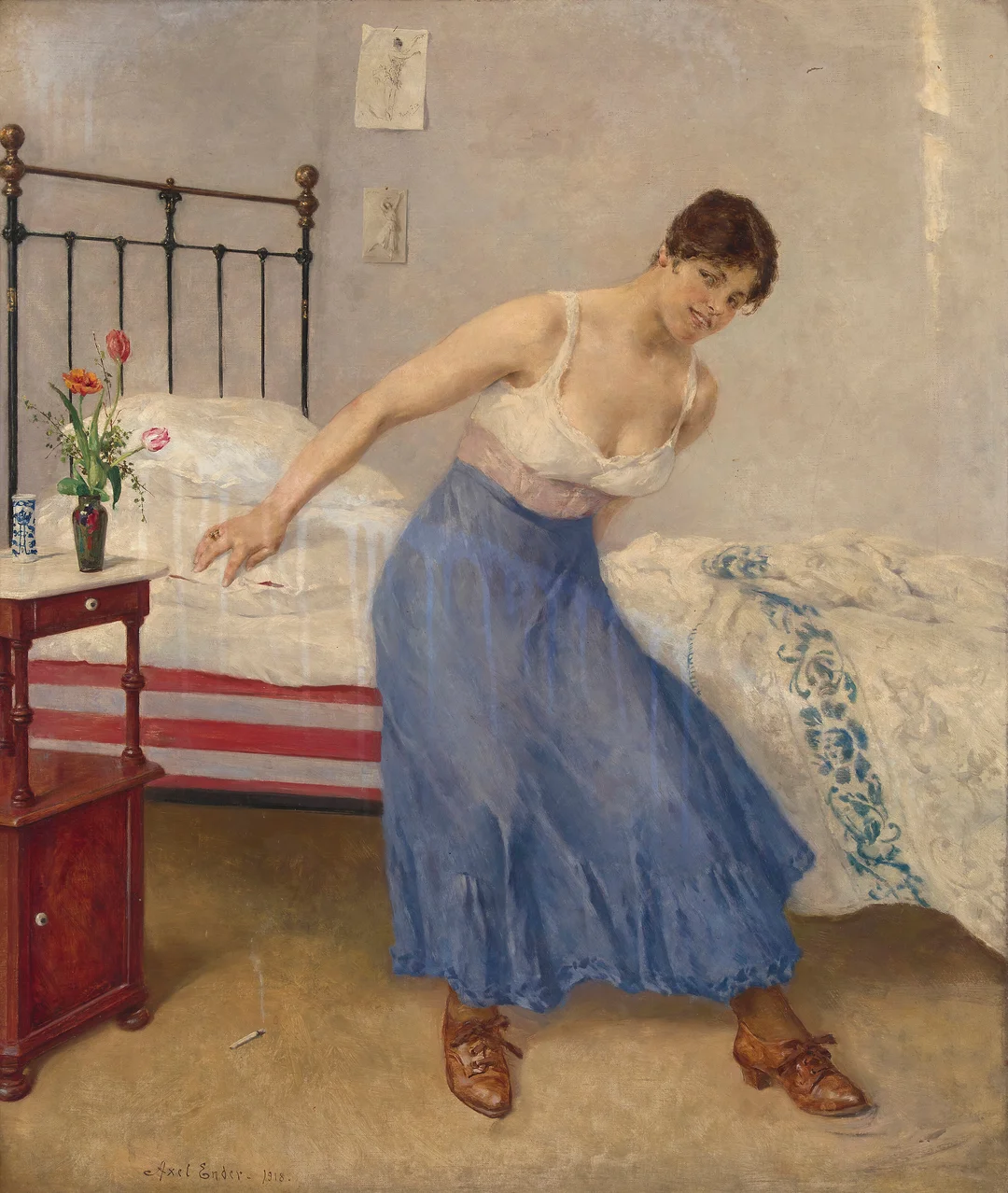 Ender, Axel — På sengekanten, 1918 — Kunst/Maleri — Blomqvist