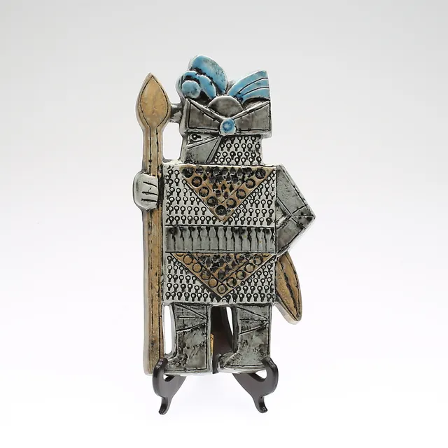 LISA LARSON. stengods, väggplakett, "Drabant 2", Gustavsberg.