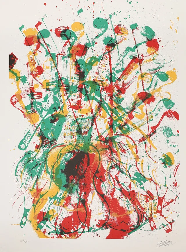 FERNANDEZ ARMAN. "Trio à cordes III", serigrafi, signerad och numrerad 133/150.