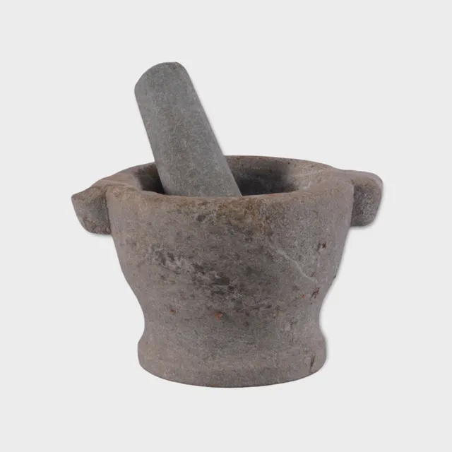 MORTEL MED STÖT, kolmårdsmarmor, 1800-tal.