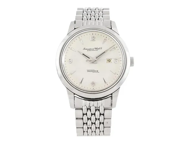 INTERNATIONAL WATCH Co. Schaffhausen, Ingenieur (Swiss), Cal 8521, Serie nr. 1351059, Ref nr. 666, Boett nr. 1375194, herrur, 36,5 mm, stål (Staybrite), automatisk, plexiglas, datum, renoverad urtavla, innerboett, originallänk (Gay Frères), viklås, Ref nr. 2-70/IA ca 1955.
