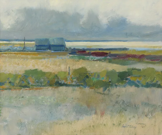 CURT VIBERG. "Gotland", olja på duk, signerad, daterad 1960.