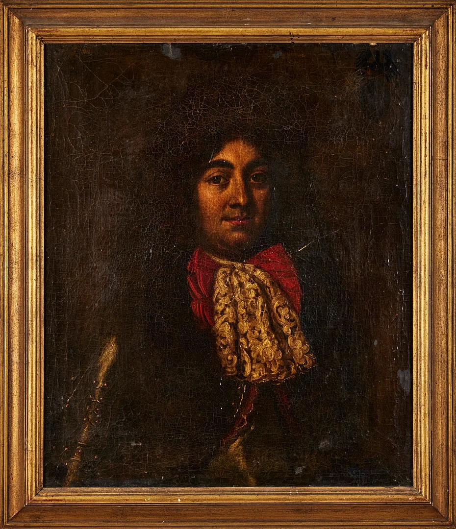 FRANSK SKOLA. ca 1680-90, Porträtt av herreman i rustning, olja på duk. — Paintings — Stockholms Auktionsverk Fine Art