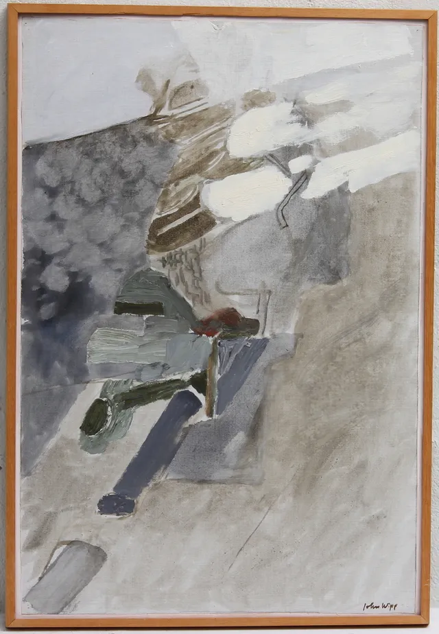 JOHN WIPP. Olja på duk. "Ljusteröberg". Signerad.