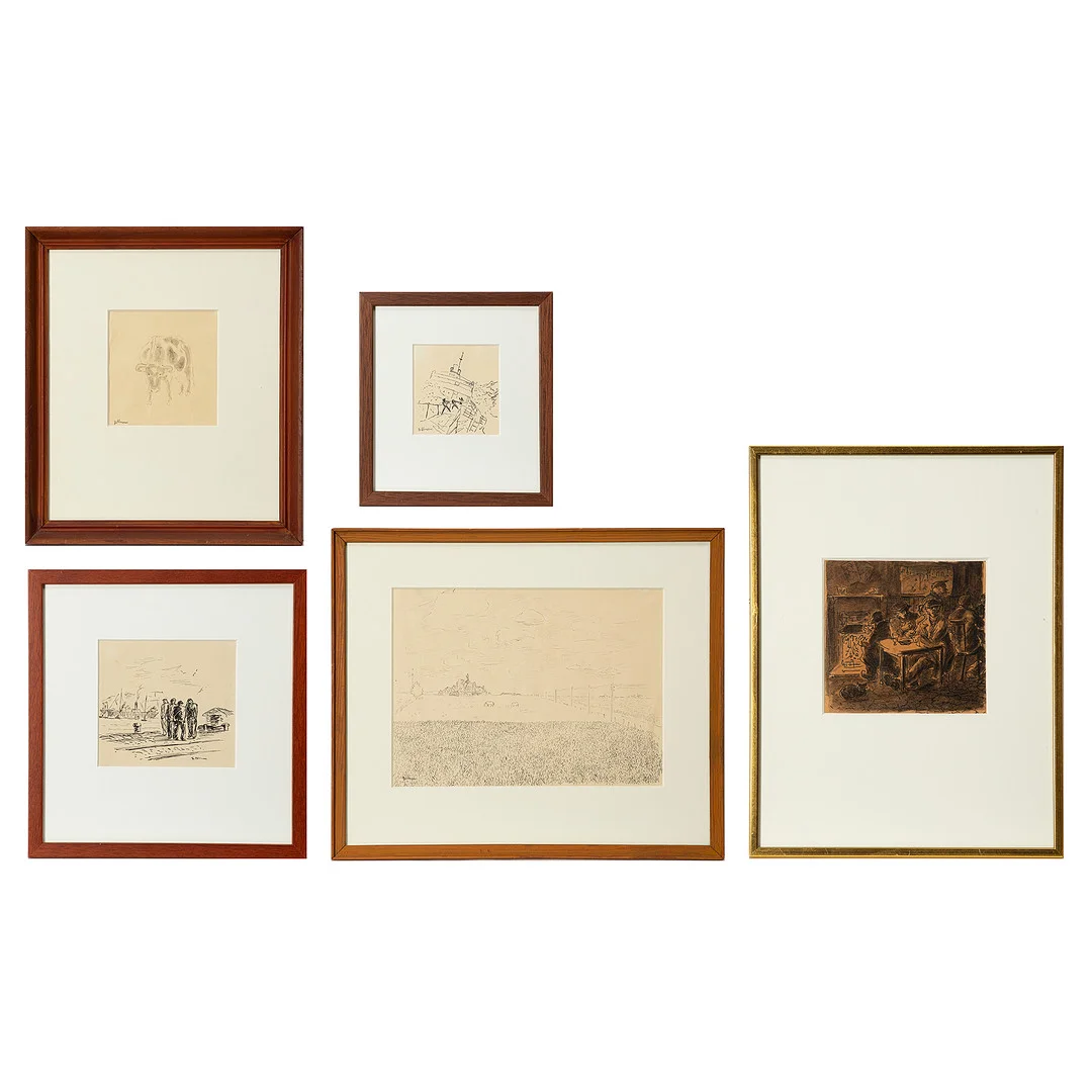 TORSTEN BILLMAN. Teckningar, 5 st, signerade. — Drawings — Stockholms Auktionsverk Göteborg