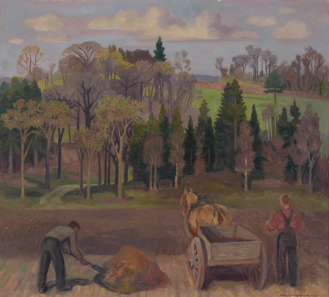 Borchgrevink, Ridley — Arbeid på åkeren, 1963 — Kunst/Maleri — Blomqvist