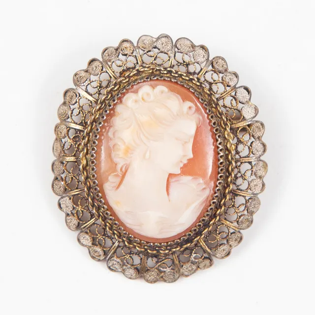 CAMÉSMYCKE, Brosch, tidigt 1900-tal, silver, filigran.