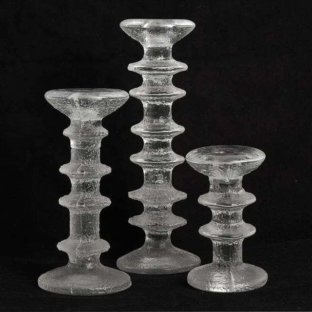 TIMO SARPANEVA. Ljusstakar, 3 st, "Festivo", Iittala, Finland.