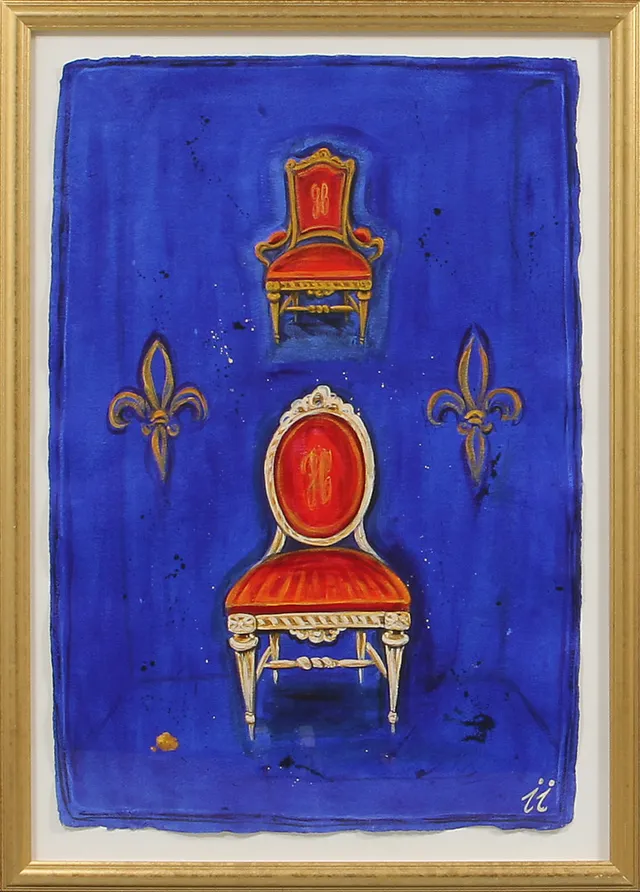 INGBRITT LAGERBERG. Stolar, gouache, sign.