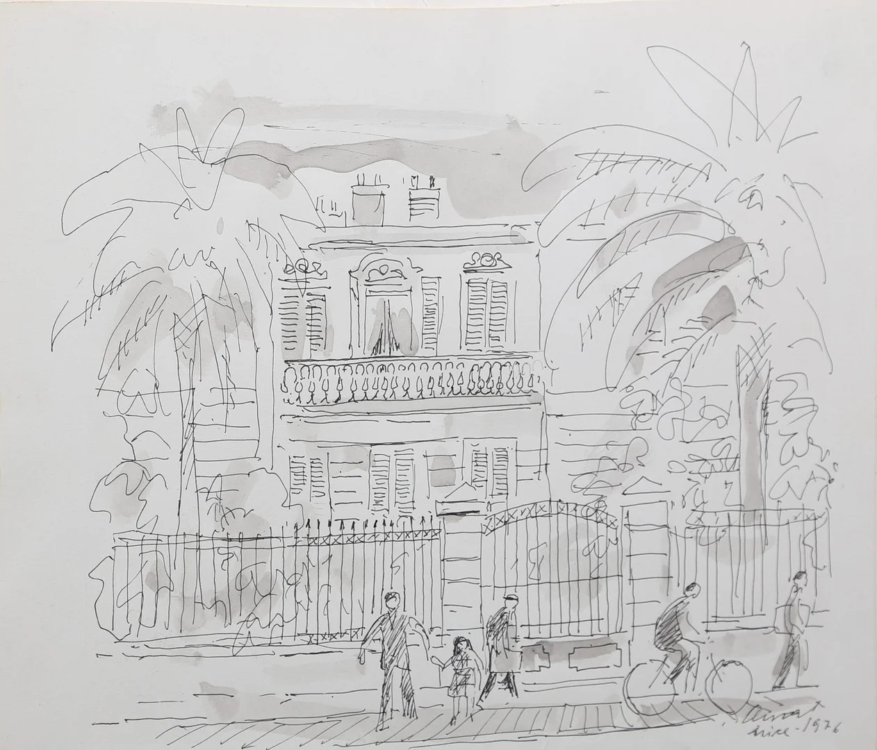 JOSEP AMAT PAGÈS. Urban view, Nice. — Drawings — Balclis