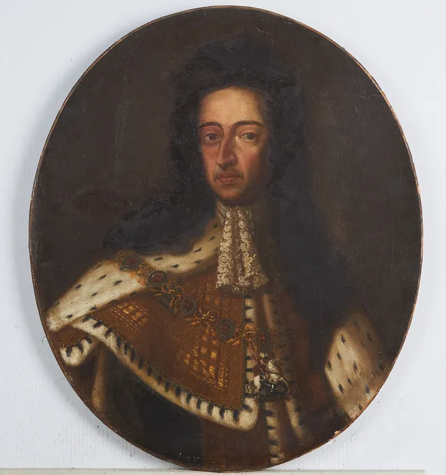GODFREY KNELLER, Hans efterföljare, porträtt av kung William III, olja på duk.