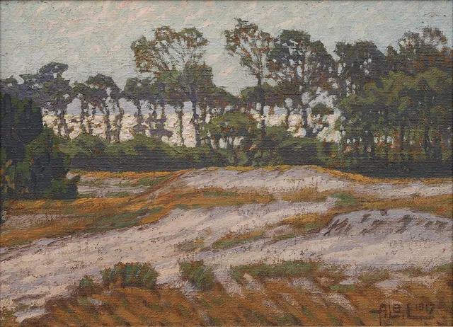 ALBERT LARSEN. Skogsbryn, olja på duk, signerad och daterad 1917.