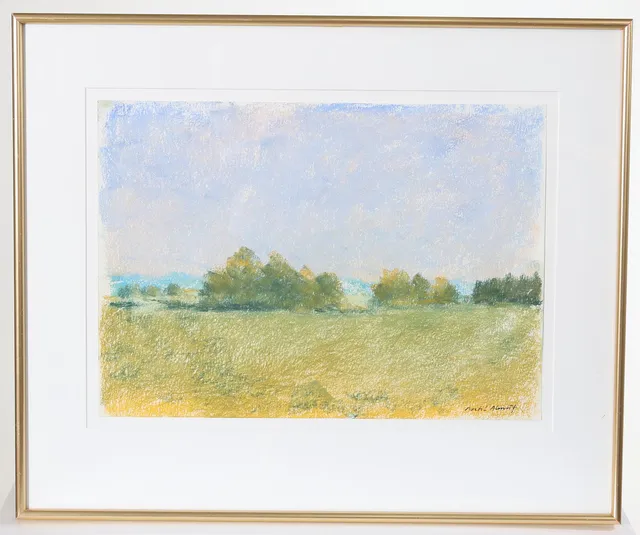 BERTIL ALMLÖF. Landskap, pastell, signerad.
