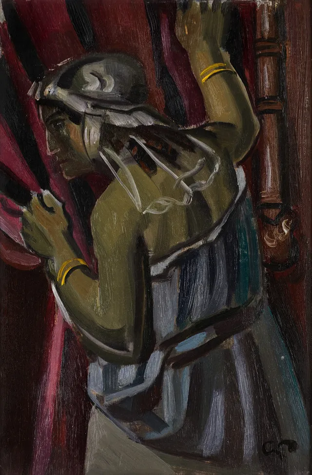 GEORG PAULI (Sverige, 1855-1935): Italienska, signerad med monogram, olja på duk uppfodrad på pannå.