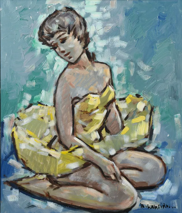 BENDT LAURIDSEN. Ballerina, olja på duk, signerad.