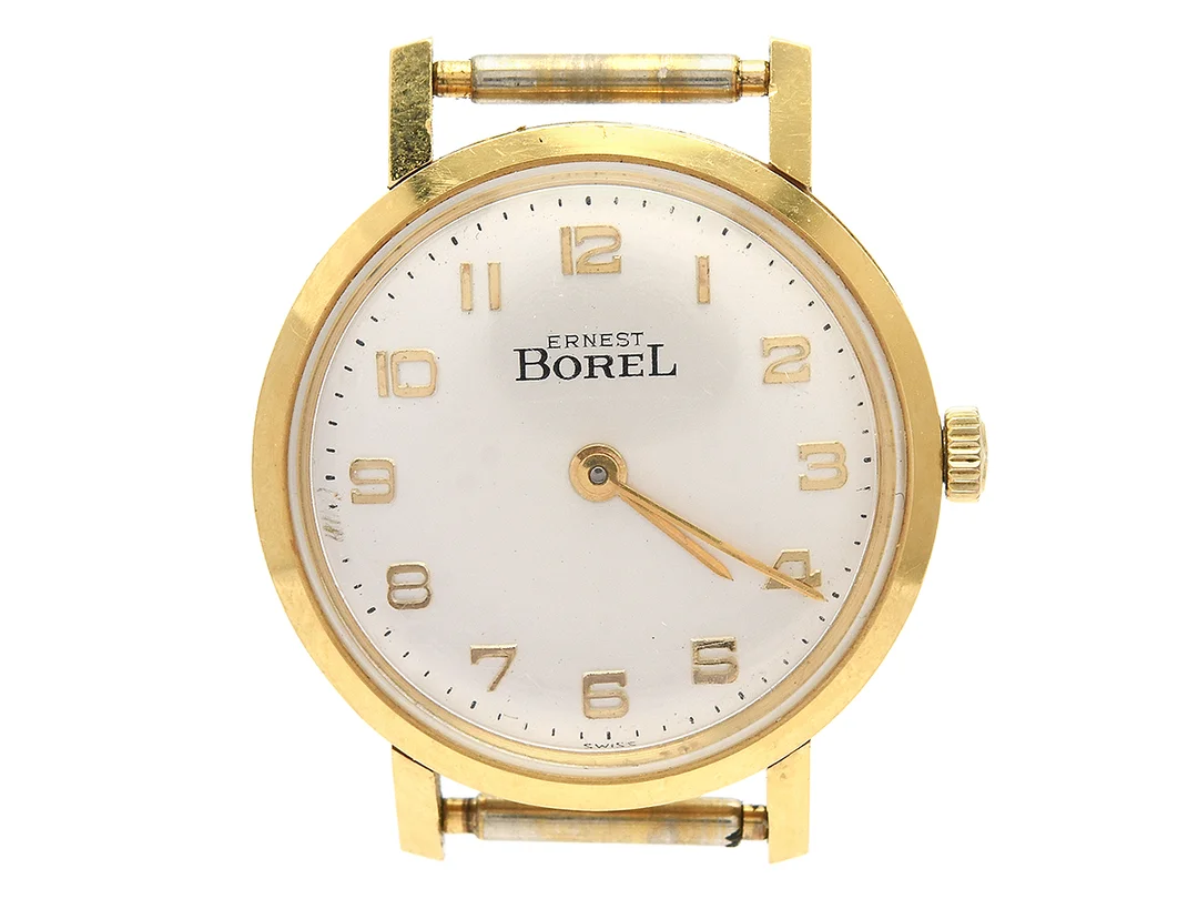 ERNEST BORREL, damur, 24 mm, Cal 2416, Boett nr. 159080 E / 937984, 18K guld, manuell, plexiglas, skadad urtavla, ca 1960. — Klockor/Övriga klockor — Kaplans