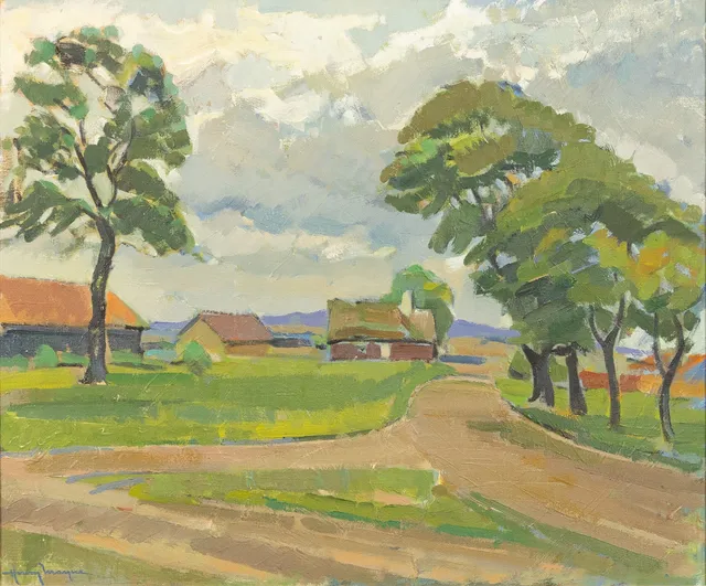 HENRY MAYNE. olja på duk, "Växlande molnighet", signerad.