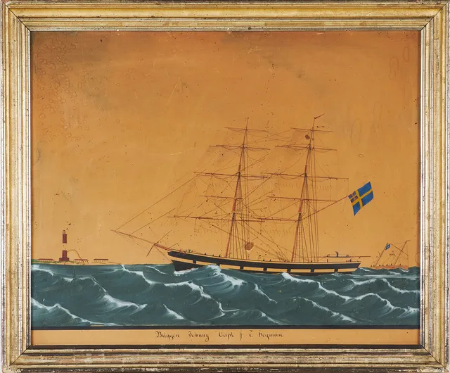 ELIAS ERDTMAN. FATYGSPORTRÄTT, gouache, Briggen Johnny Capt F T Högman.