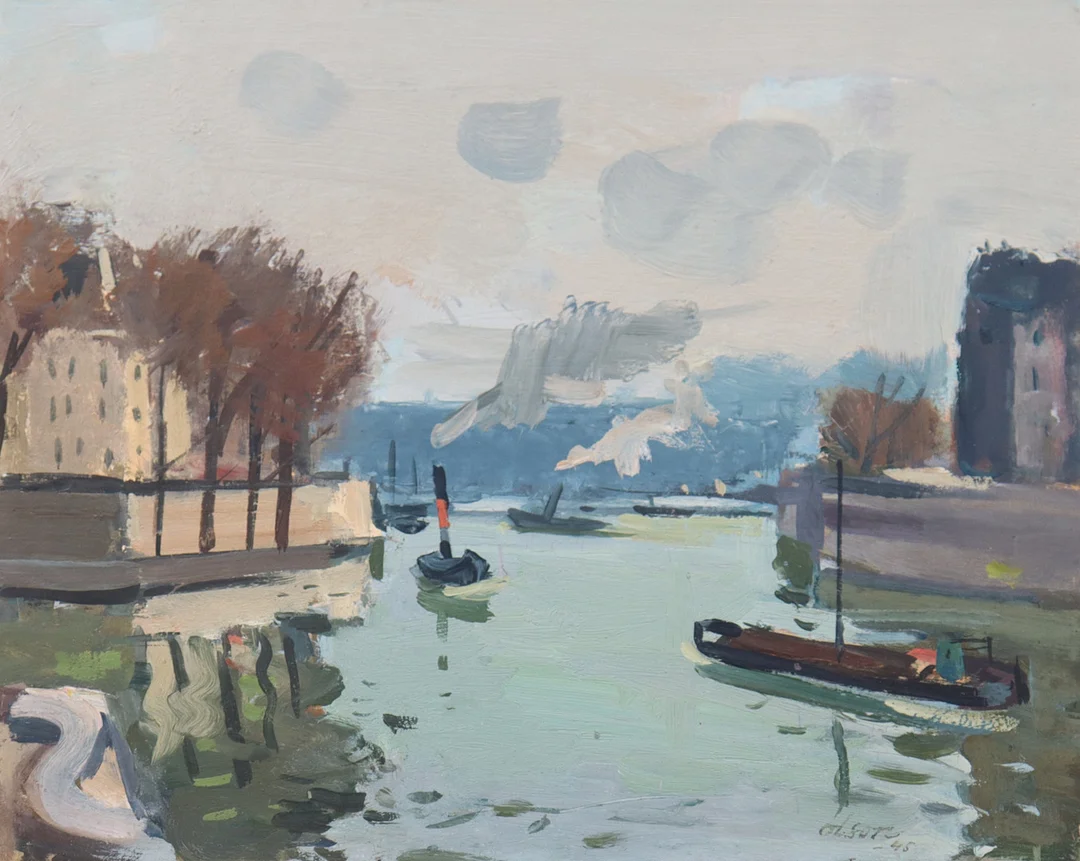 OVE OLSON. olja på pannå, motiv fån Paris. — Paintings — Markus Auktioner