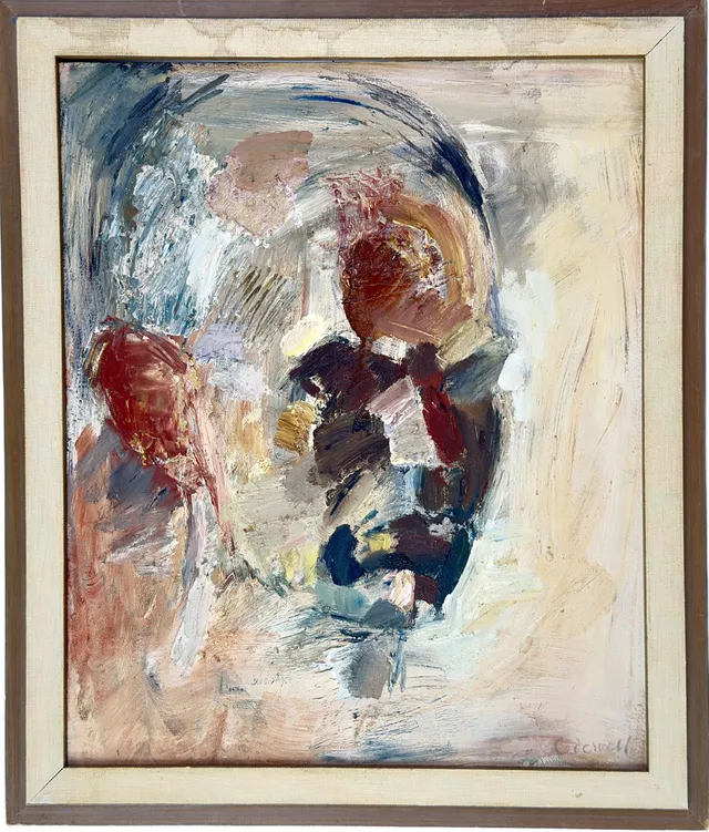 ERIK CEDERVALL (1923-2013), olja på pannå, "Ansikte", signerad Cedervall.