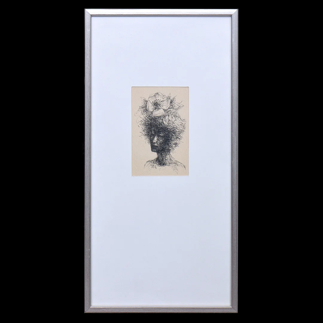 ANDERS ALMGREN, TUSCH TECKNING, SIGNERAD, INGLASAD. — Drawings — Auktionskammaren Sydost Kalmar