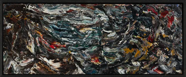 HARRY BOOSTRÖM (1917-1996). "Storm över strand", Gotland, signerad och daterad -63, olja på pannå.