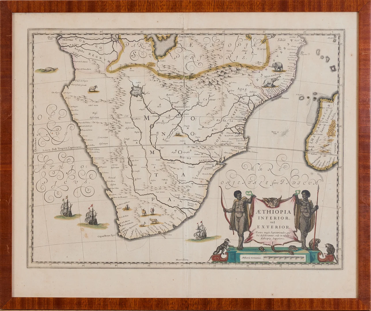 MAP OF SOUTH AFRICA BY BLAEU, Aethiopia inferior, vel exterior, ca 1645. — Maps — Stockholms Auktionsverk Magasin 5