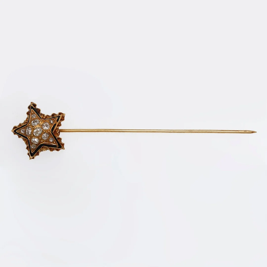 Star-shaped diamonds tie pin, late 19th Century. — Brooches & Pendants — Balclis