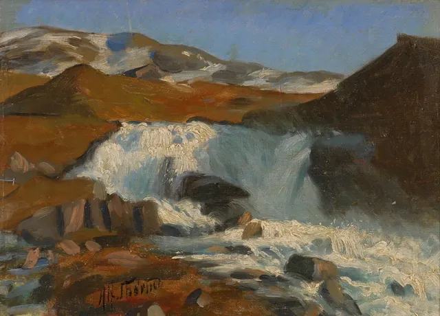 ALFRED THÖRNE. Fjällandskap, olja på duk, signerad Alfr Thörne.