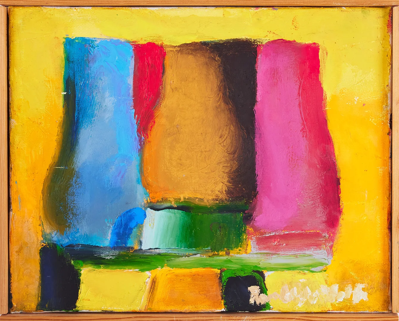 RONALD DE WOLFE. Komposition, olja på duk, signerad, daterad 1999 a tergo. — Paintings — Stockholms Auktionsverk Magasin 5