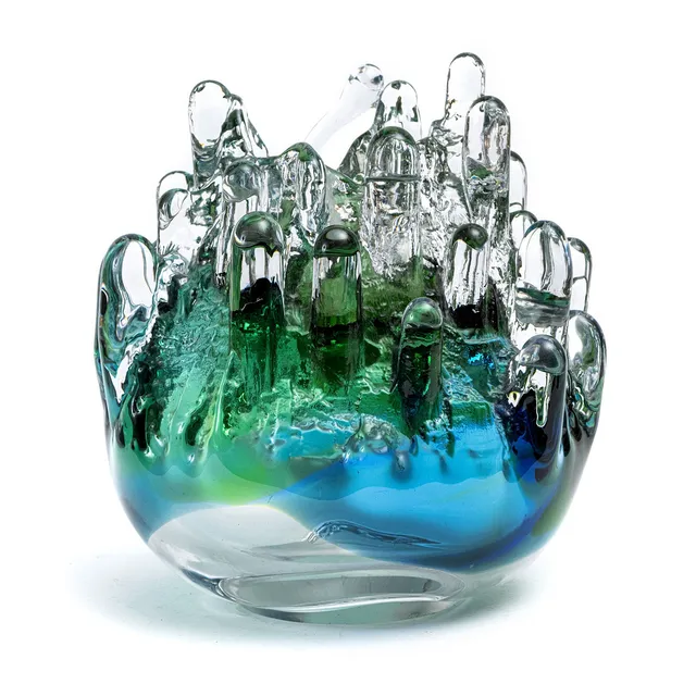 ANN WÄRFF. "Polar hurricane", ljuslykta / skulptur, glas, unik, Kosta, signerad.