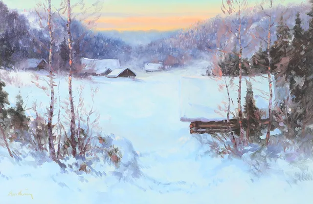 BENGT ANDRÉN. Vinterlandskap, olja på duk, signerad.