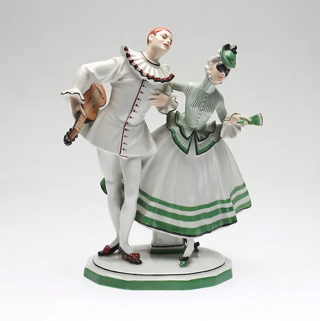 MAX HERMANN FRITZ. Figurin, porslin, Fraureuth, Tyskland, 1900-talets första hälft.