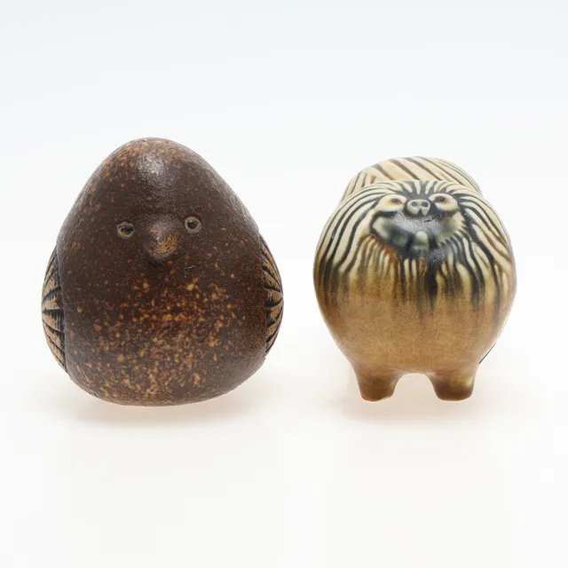 LISA LARSON. Figuriner, 2 stycken, Gustavsberg, glaserat stengods.