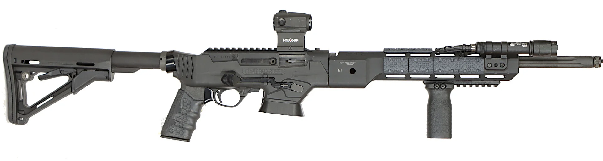 KULGEVÄR, Halvautomatisk, fabrikat Ruger, modell PC Carbine, kaliber 9x19, tillv.nr 911-01557, se-nr SE3033476. — Rifles — Walter Borg