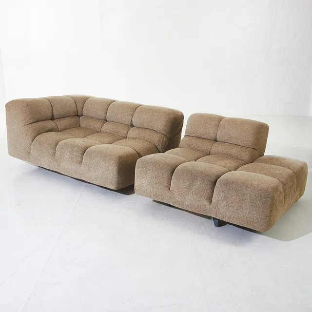 PATRICIA URQUIOLA. Soffa, "Tufty-Time", B&B Italia, formgiven 2005, grå klädsel, två delad.