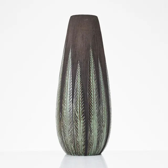 ANNA-LISA THOMSON. (Sverige, 1905-1952). "Paprika", grön, golvvas, modell 1081, 1949-69, Upsala-Ekeby.