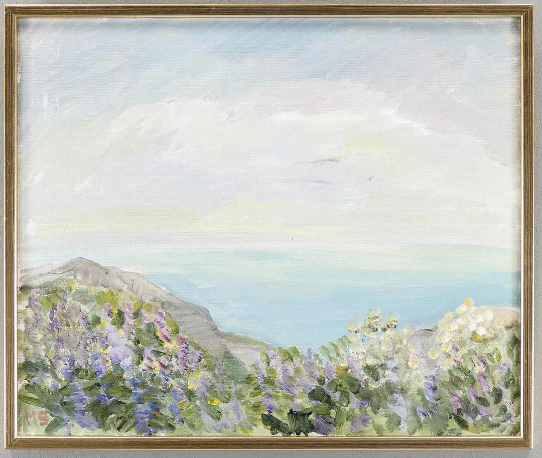 MAJA SJÖBERG. Olja på duk, signerad MS. — Paintings — Karlstad Hammarö Auktionsverk