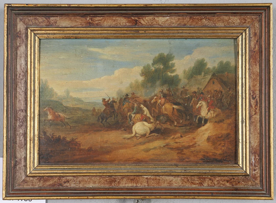 CIRCLE OF LOUIS-NICOLAS VAN BLARENBERGHE (1716-1794). BATTLE SCENE WITH SOLDIERS ON HORSEBACK. — Paintings — Lawrences Auctioneers