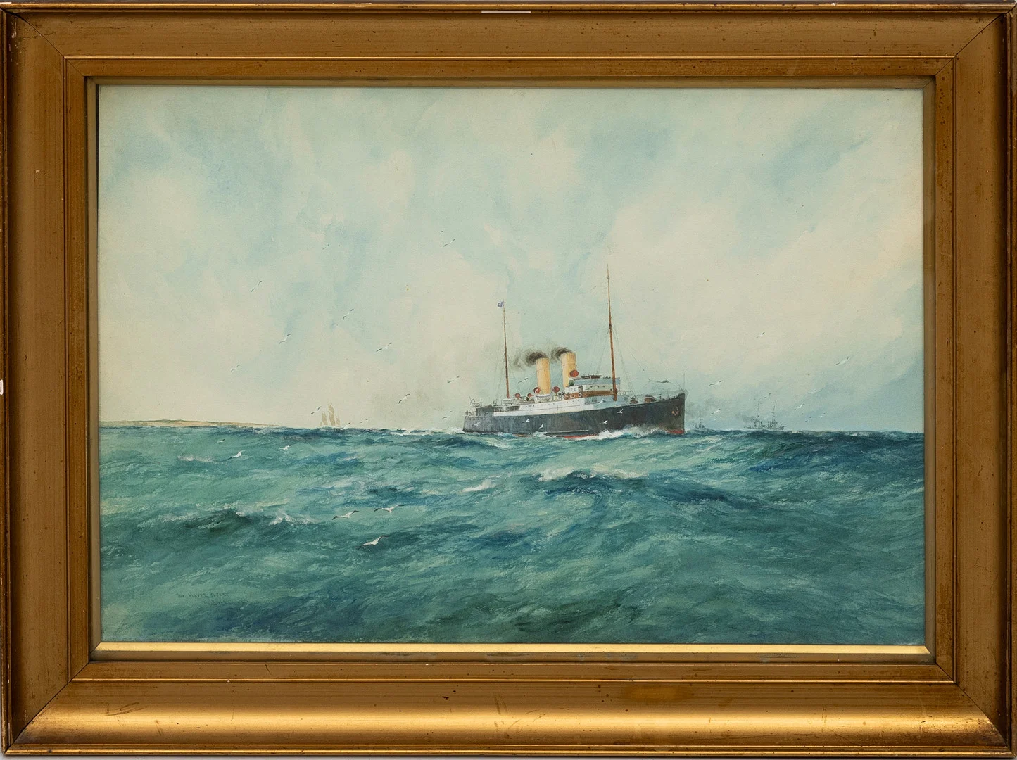 WILLIAM MINSHALL BIRCHALL (1884-1941). "The Havre Packet", akvarell, signerad och daterad, 1921. — Paintings — Auktionshuset Kolonn