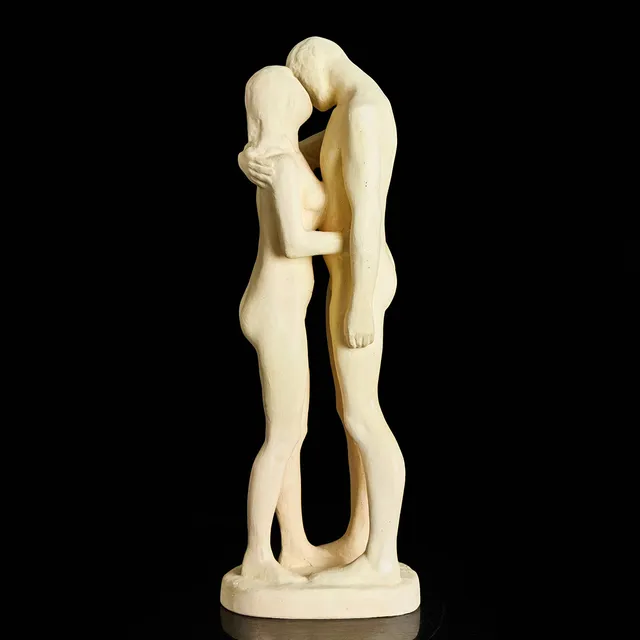 GUDMAR OLOVSON. Skulptur, "Les deux arbres" (De två träden), signerad Gudmar, gips.