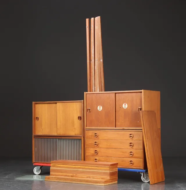Reolsystem af teaktræ, 1960'erne (25)