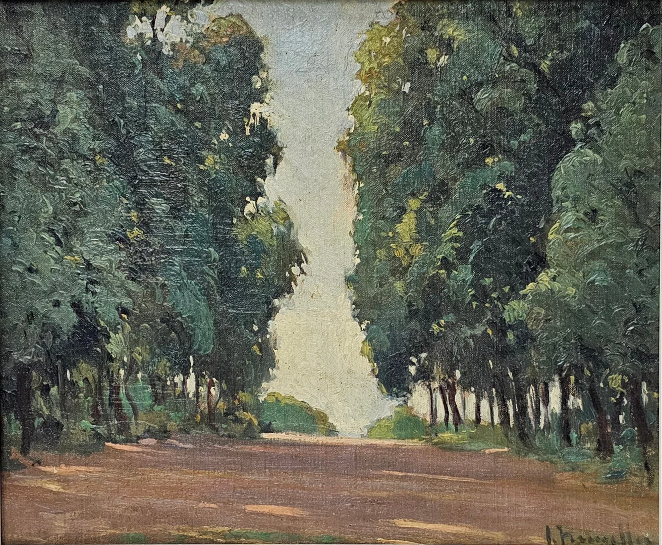 JOAQUIM TERRUELLA MATILLA. PAISAJE. ÓLEO SOBRE TABLA. — Paintings — Barcelona Auctions