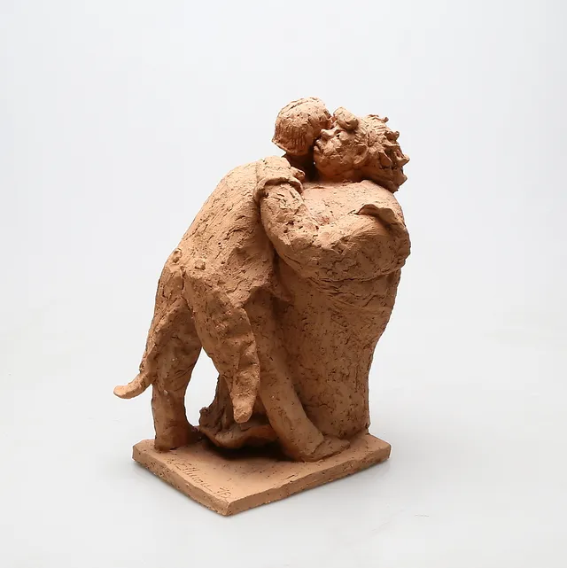 OIDENTIFIERAD KONSTNÄR. Skulptur, keramik, signerad K. Ellman.