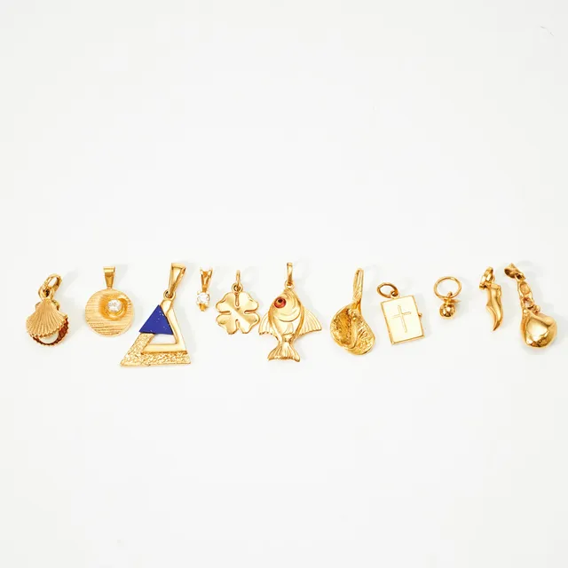 BERLOCKER, 10 st, 18 k guld, 12,1 g.